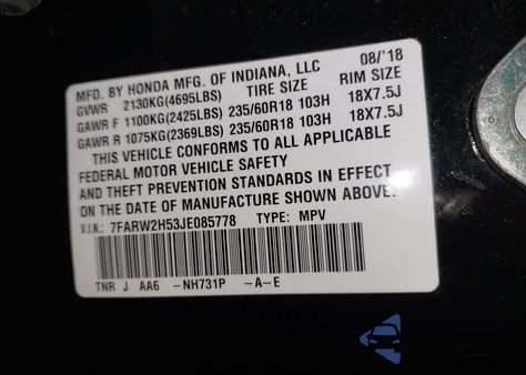 2018 Honda Cr-V Ex from USA, damaged, VIN 7FARW2H53JE085778